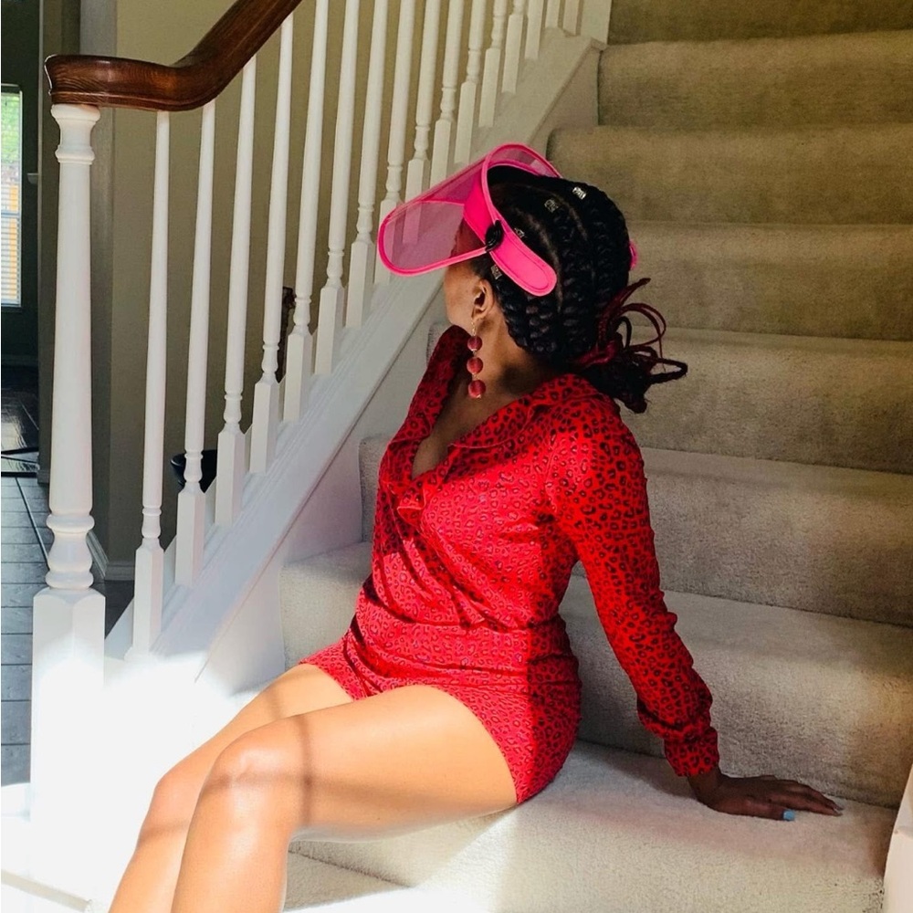 Red Leopard Print Dress